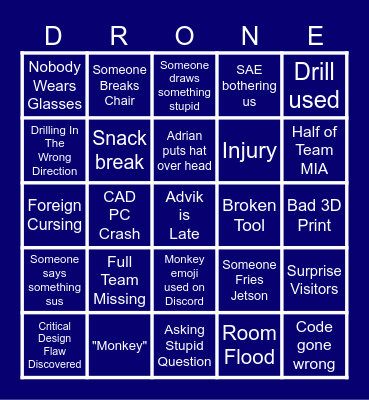 EDT Team AIR Bingo Card