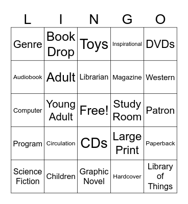 Library Lingo Bingo Card