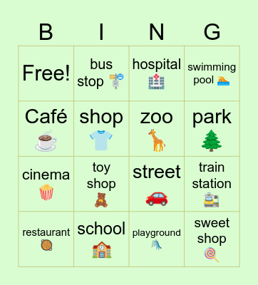 Town Bingo Card