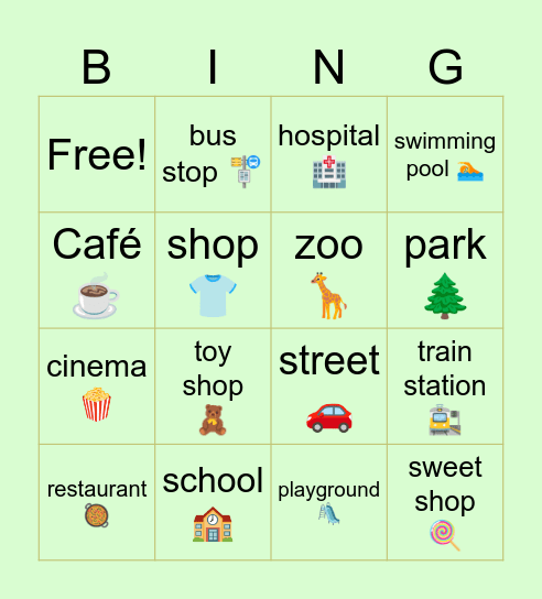 Town Bingo Card