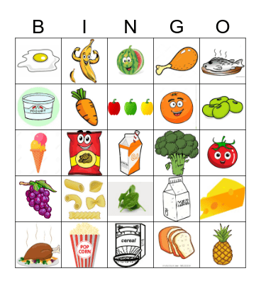 Food Bingo Card