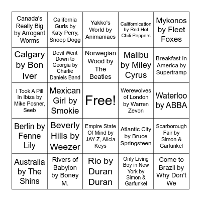 Music Bingternational 🌎 Bingo Card