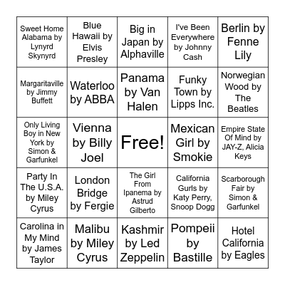 Music Bingternational ✈️ Bingo Card