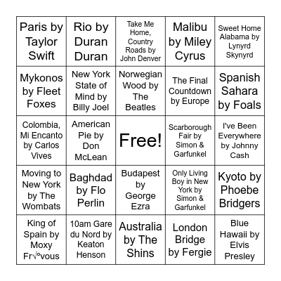 Music Bingternational 🌍 Bingo Card
