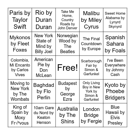 Music Bingternational 🌍 Bingo Card