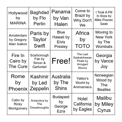 Music Bingternational 🎫 Bingo Card