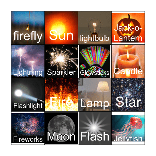 Glow BINGO Card