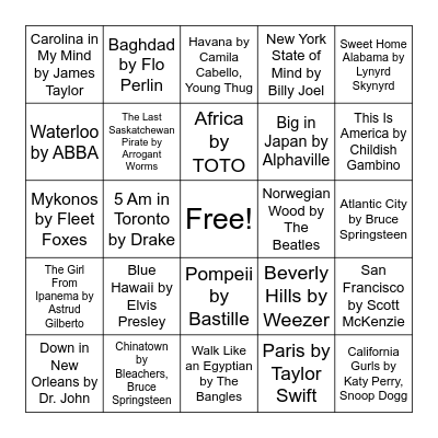 Music Bingternational 🚉 Bingo Card