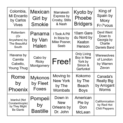 Music Bingternational 🛃 Bingo Card
