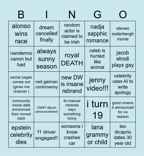 2024 baby!! Bingo Card