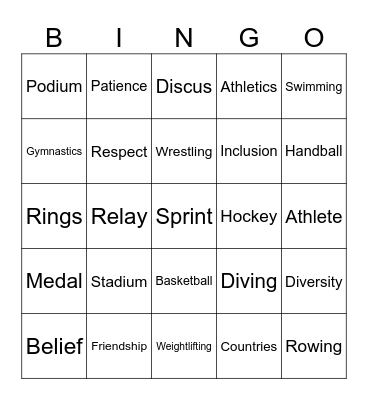 OLYMPIC BINGO Card