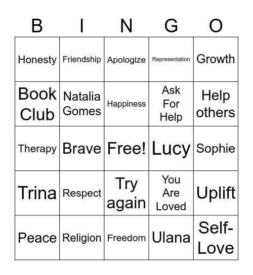 "WE Are Not OK" Bingo Card