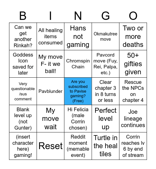 YTPFE Conquest Bingo #1 Bingo Card