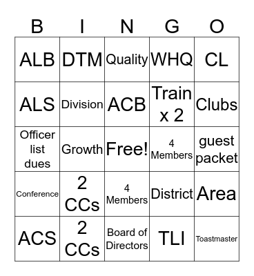 Race to DCP! Bingo Card