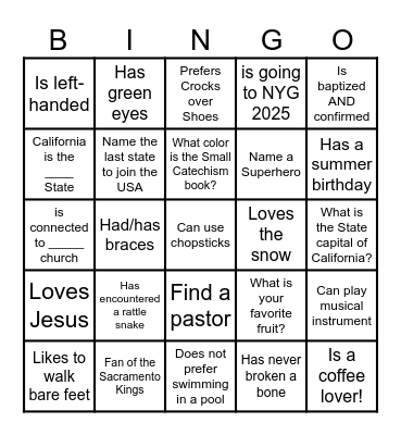 T2 ICEBREAKER! Bingo Card