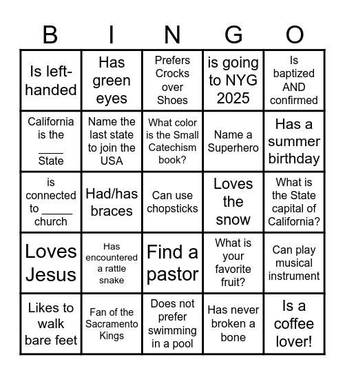 T2 ICEBREAKER! Bingo Card