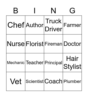 Career Bingo Card