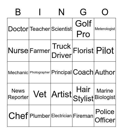 Career Bingo Card