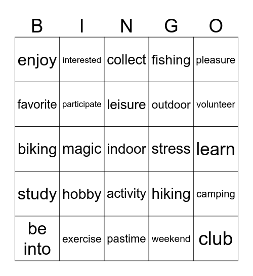 day 32 Bingo Card