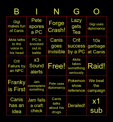 Pokemon Bingo Card