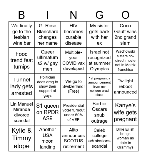 Ani 2024 Bingo Card