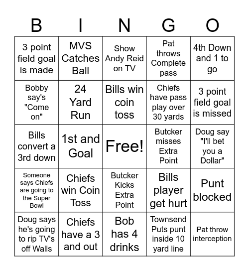 Playoff Bingo Card