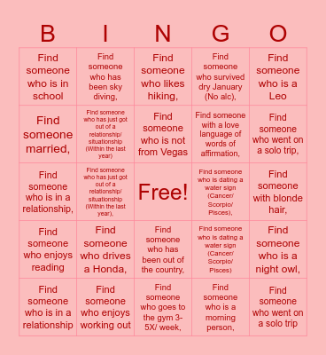 For the Girls <3 Bingo Card