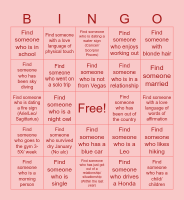For the Girls <3 Bingo Card