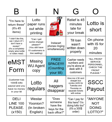 Customer Service Staff Bingo Card