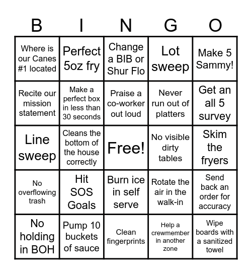 Golden Bingo Card