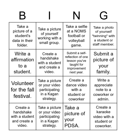 Halloween Bingo Card