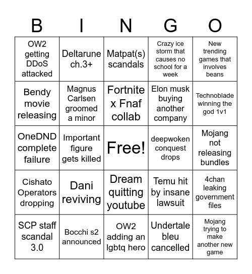 2024 Bingo Card