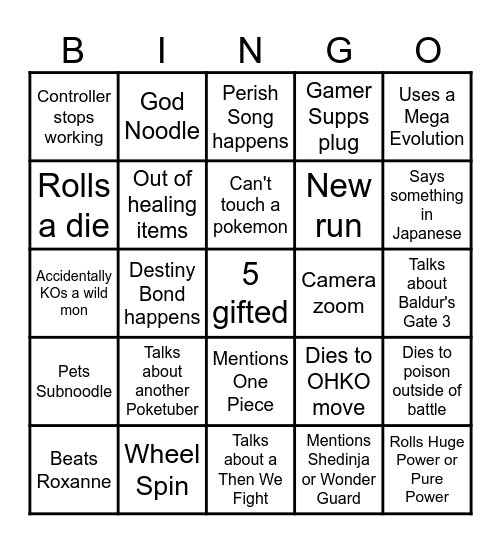 Patterrz Ironmon Bingo #6 Bingo Card