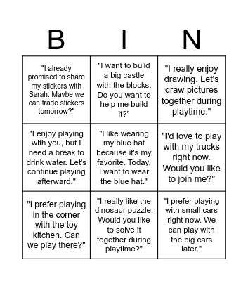 Speak Up Bingo Adventure Bingo Card