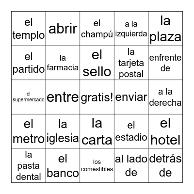 La comunidad Bingo Card