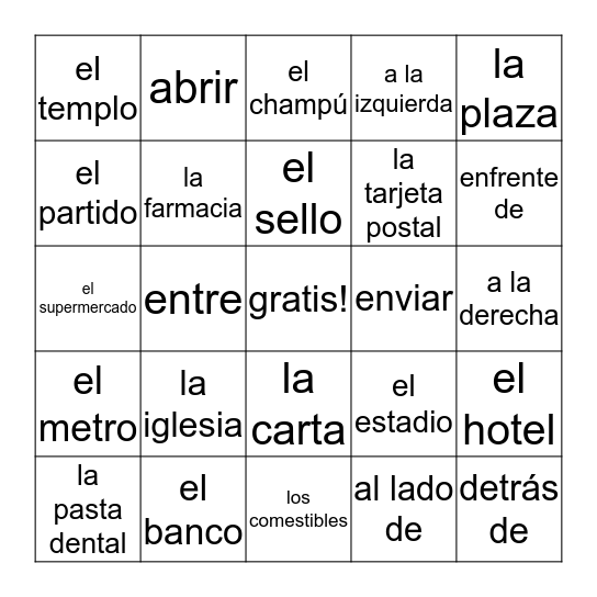 La comunidad Bingo Card