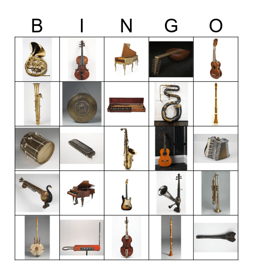 Instrument Bingo Card