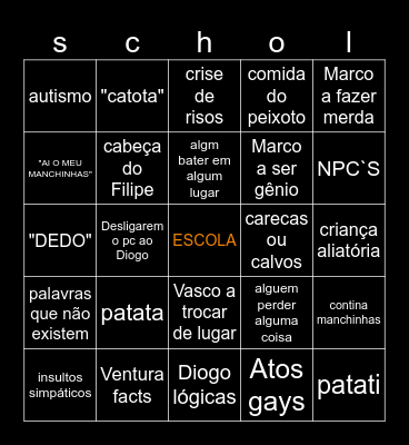 ESCOLA BINGO Card