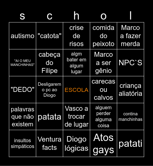 ESCOLA BINGO Card