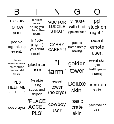 TDS Bingo! Bingo Card