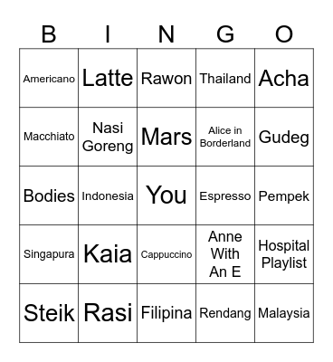 BINGO Card