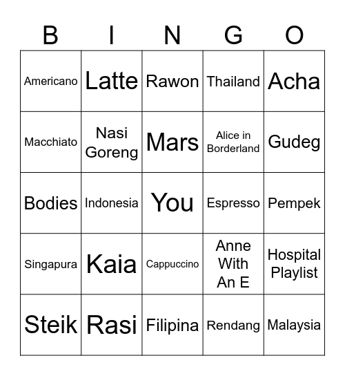 BINGO Card