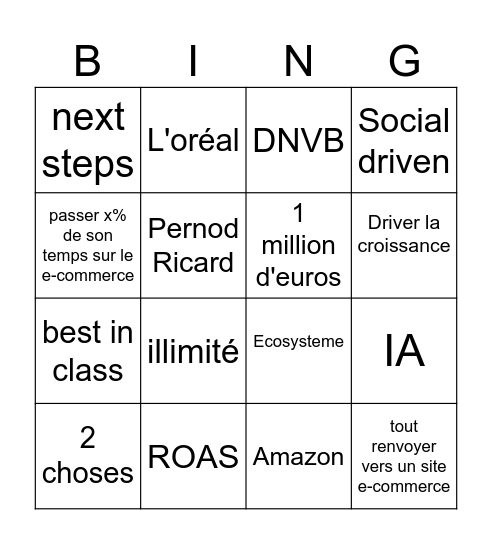 Napoleon's Bingo Card