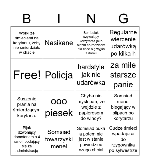 somsiedzkie bingo edycja zamojskiego Bingo Card