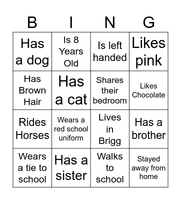 Brownie Bingo Card