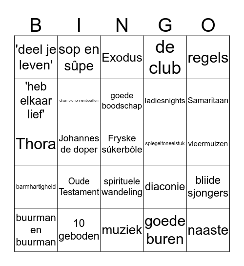 GoedeBurenBingo Card