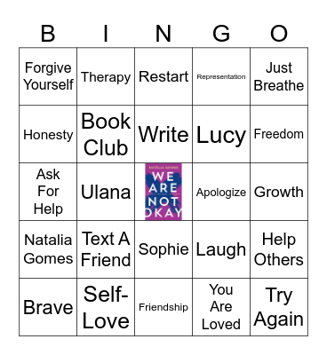 "We Are Not Okay" Bingo Card