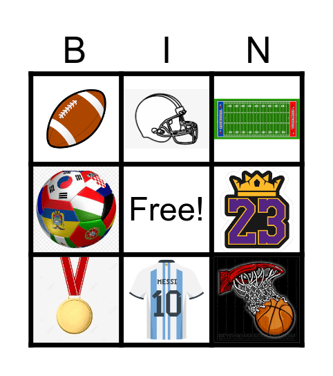 Zach's Sports Bingo Card