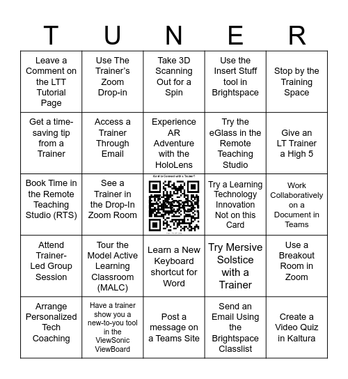 Learning Technology Adoption Bingo Card