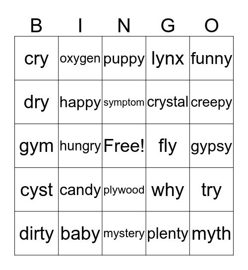 The Three Sounds of Y Bingo Card